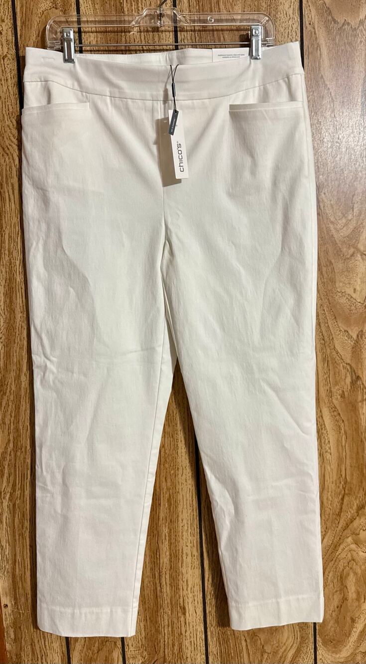 NWT Chico’s White Brigitte Slim Leg Capri Size 2R $89.50